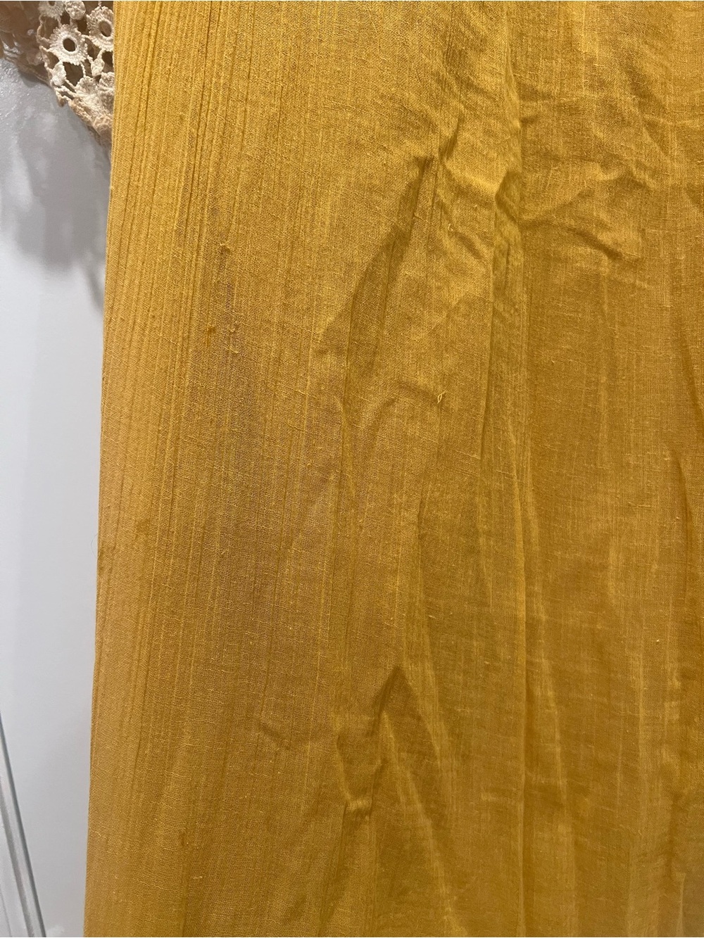Umgee Mustard Yellow Lace Trim Tunic Dress Large - Picture 9 of 10